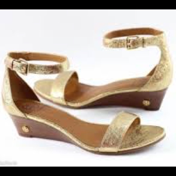 Tory Burch Shoes - Tory Burch Gold Wedge Sandals